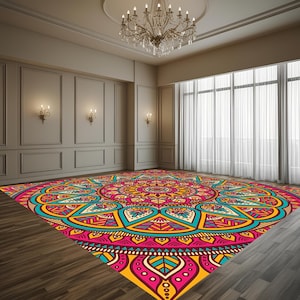 Conception de piste de danse mandala| Tapis de sol indien design | Conception de piste de danse mandala | Motifs de sol | Conception numérique uniquement