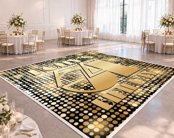 Studio 54 Birthday Dance Floor | Disco Party Floor Design | 30th 40th 50th Birthday Decor | Custom Name Event Floor | Digital File