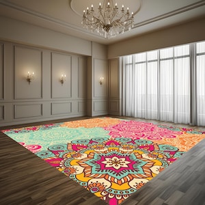 Conception de piste de danse mandala | Tapis de sol design indien | Mariage indien | Conception de piste de danse mandala | Motifs de sol | Conception numérique uniquement
