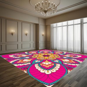 Conception florale de piste de danse | Mariage indien | Motifs de sol | Conception de mandalas | Designs de piste de danse pour mariage | Conception numérique uniquement