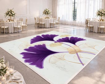 Purple Floral Dance Floor Decal | Wedding Floor Wrap Design | Botanical Reception Decor | Custom Event Design | Digital File