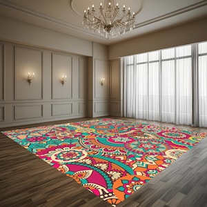 Wrap de piste de danse pour mariage | Motif indien traditionnel | Motifs de sol | Conception numérique uniquement