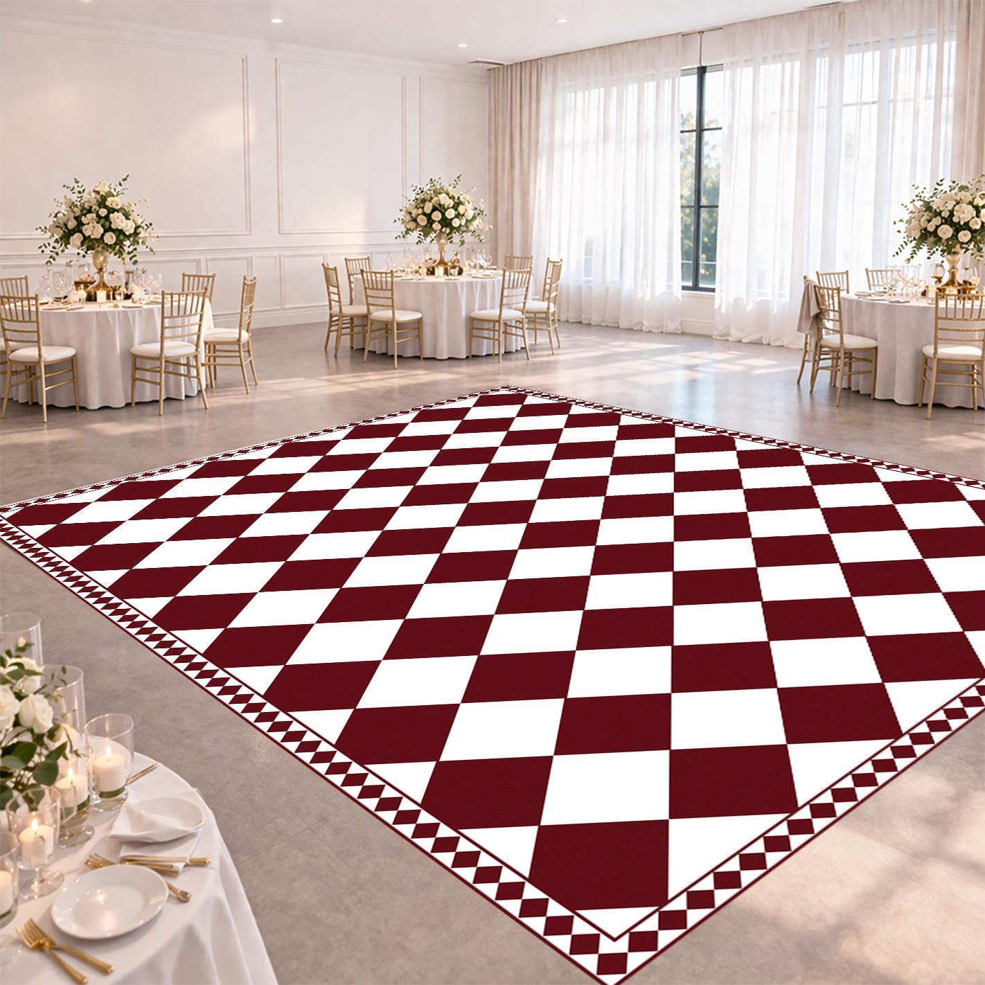 Dance Floor Design | Burgundy Diamond Wedding Aisle Runner