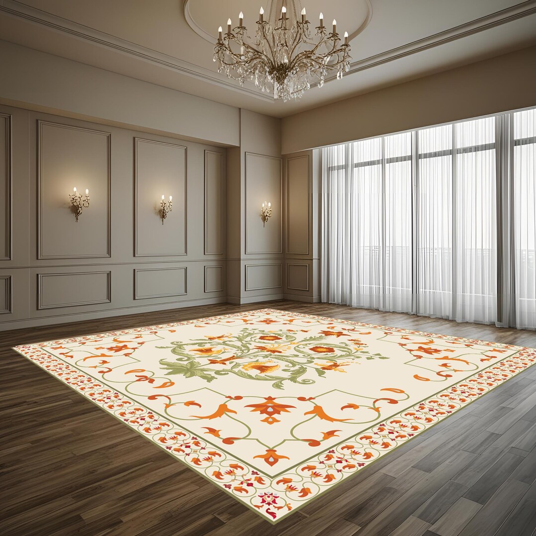 Mughal Floral Floor Design | Vintage Wedding Artwork | Digital File ...