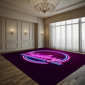 Aangepast NEON Mitzvah-logo | Gepersonaliseerd feestontwerp | Modern NEON-verjaardagslogo | Vloerontwerpen | Alleen digitaal ontwerp