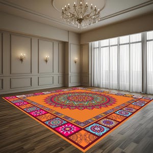 Conception de piste de danse de mandalas | Design indien traditionnel | Motifs de sol | Motifs de sol de mariage | Conception numérique uniquement