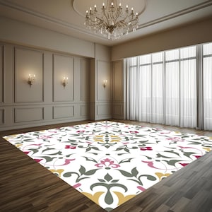 Conception géométrique d'ornement floral | Conception de piste de danse pour mariage | Motifs de sol | Conception de piste de danse personnalisée | Conception numérique uniquement