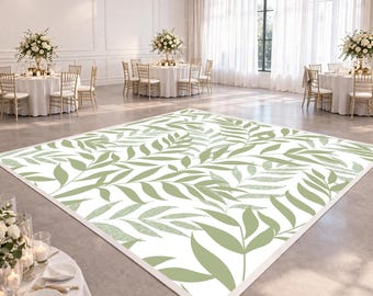 Salie botanische dansvloer | Groene blad bruiloft vloer sticker | Modern tuinevenementontwerp | Digitaal bestand