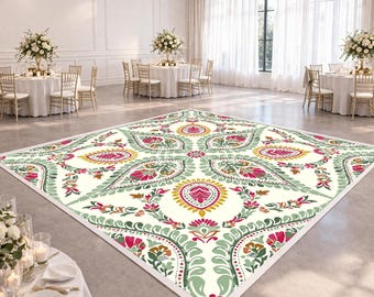 Bohemian Paisley Dance Floor Design | Indian Wedding Sangeet | Reception Floor Decal | Colorful Wedding Decor | Custom Digital File