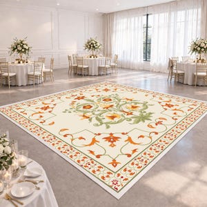 Dance Floor Design | Mughal-Inspired Floral Wedding | Customizable Digital File