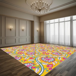 Motif floral baroque | Conception de piste de danse | Tapis de sol design indien | Conception de sol de mariage | Personnaliser les couleurs | Conception numérique uniquement
