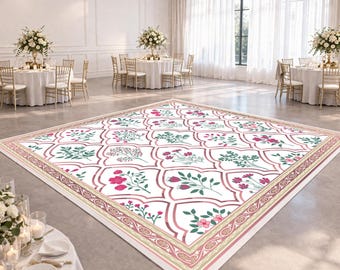 Wedding Dance Floor | Dance Floor Decal | Dance Floor Design | Rose Gold Botanical | Custom Size Available