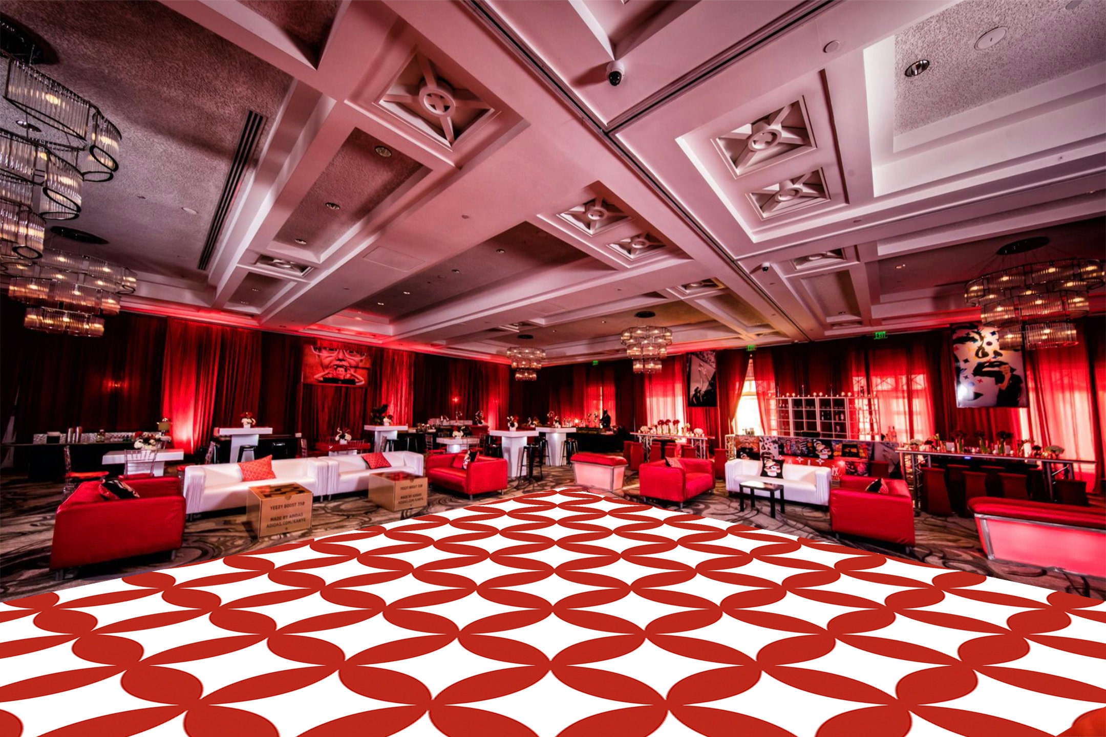 Red and White Pattern Dance Floor Design Etsy
