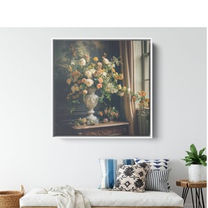 Flower Canvas Print - Flowers in Vase (Framed)