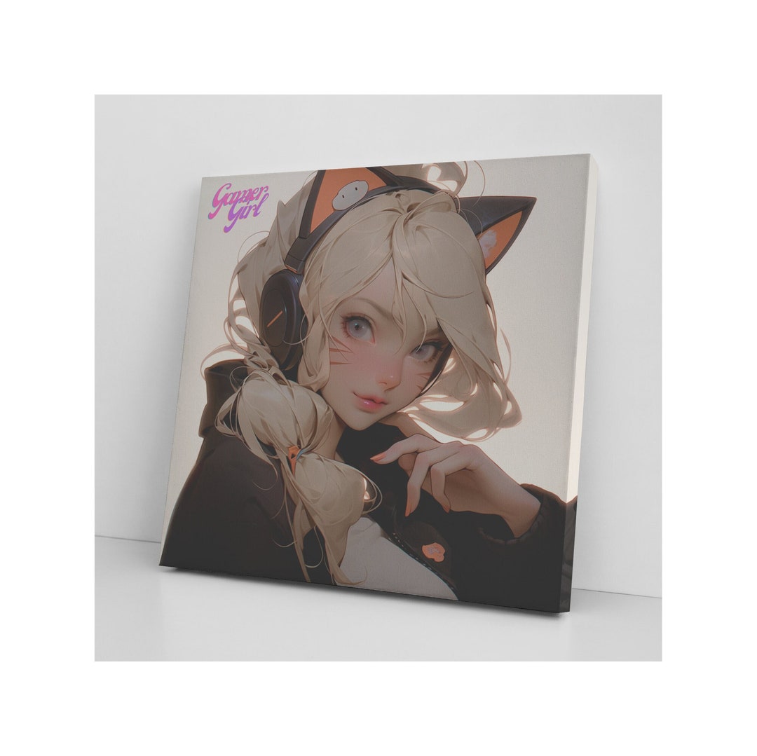 Unique Anime Gamer Girl Wall Art Highquality Canvas Print for Gamers
