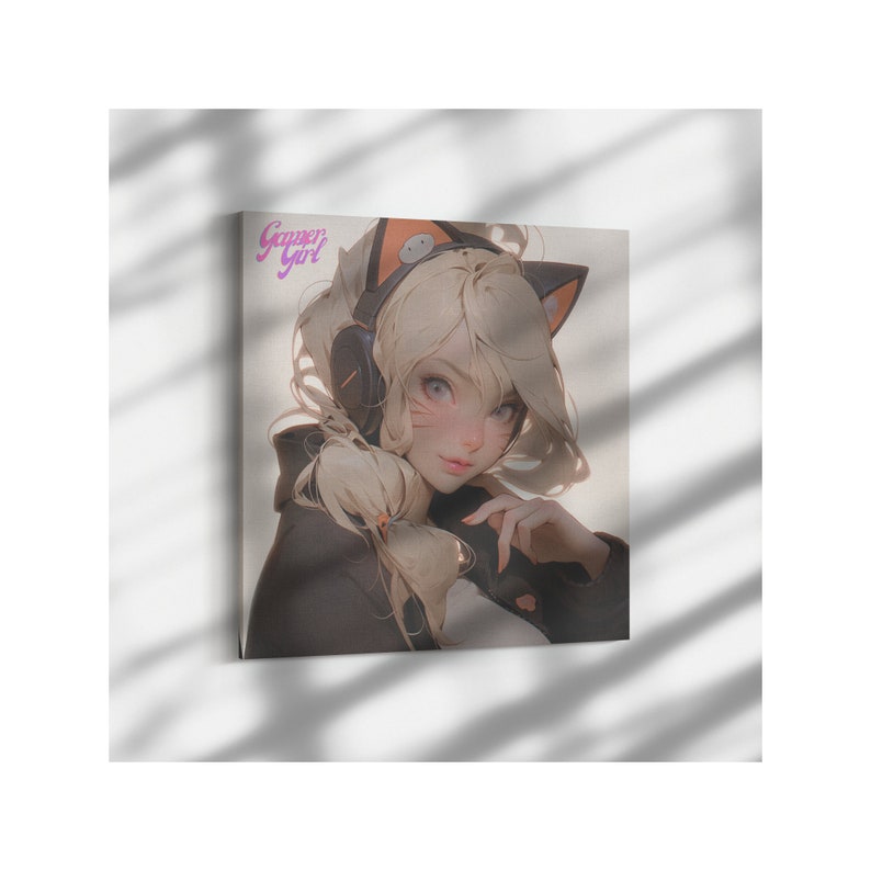Unique Anime Gamer Girl Wall Art Highquality Canvas Print for Gamers