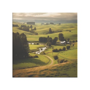 Landscape Canvas Print | Hills and Meadows | Gallery Quality Art Vibrant Valley