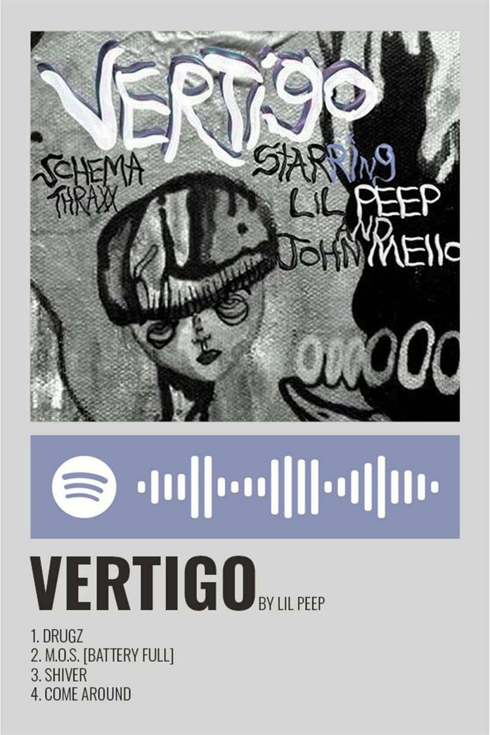 Lil Peep Vertigo Minimalist Digital Download Poster: Contemporary Album