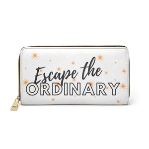 Frauen Brieftasche, Brieftasche für Frauen, Geschenk für sie, Geschenk für Frauen, Reißverschluss Brieftasche, motivierendes Geschenk, Escape The Ordinary, Boho Style
