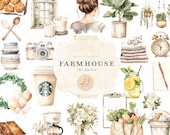 Dreamy Farmhouse Basics Digital Sticker Sheet for Digital Planning | Farmhouse Vibe | Watercolor | GoodNotes Stickers | Farmhouse Stickers