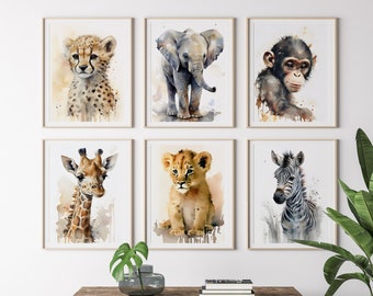 Nursery Decor Safari Nursery Prints Wall Art Safari Baby Animal Print