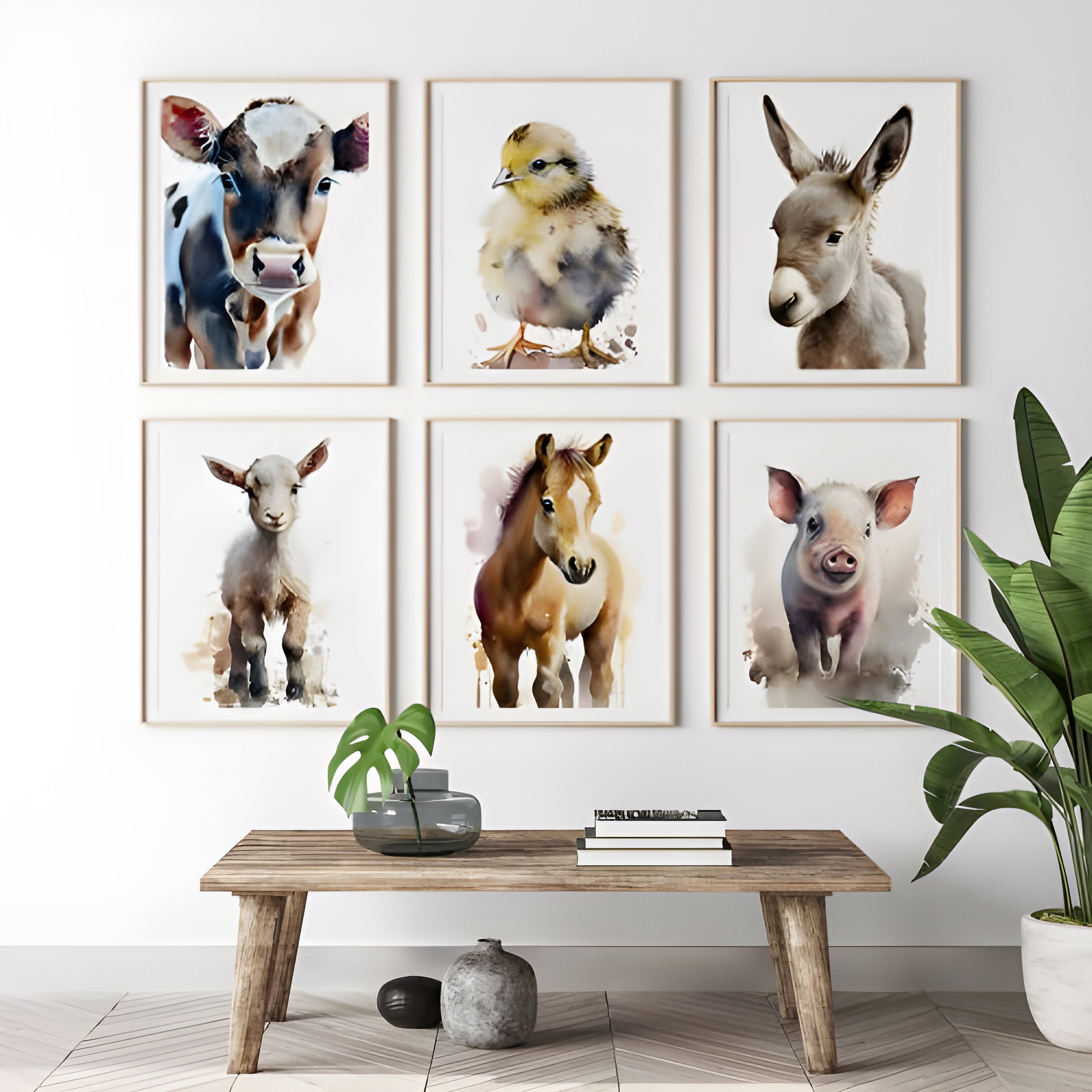 Baby Farm Animal Nursery Prints Farm Animal Decor Nursery Wall Art Farm ...