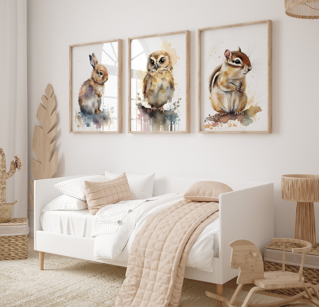 Woodland Nursery Prints Woodland Animal Decor Nursery Wall Art Baby ...