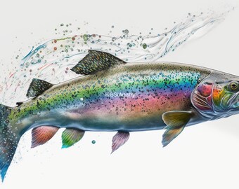 Rainbow Trout Playing in Water