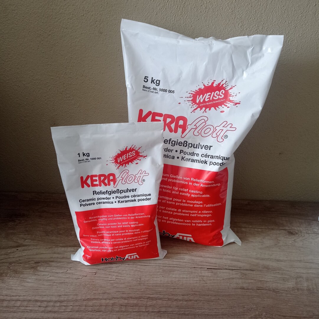 HobbyFun KERAflott weißes Gießpulver Keramikpulver 1 kg Etsy.de