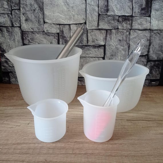 Silikon Mixbecher Messbecher Silikonbecher| für Epoxidharz/ Resin | Gießpulver | 50ml | 100ml | 600ml | 1000ml
