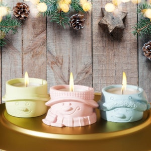 Silicone casting mold | Silicone mold | Tealight holder | Snowman | Christmas | Egg cup