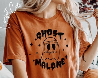 Ghost Malone Shirt Vintage Ghost Shirt Comfort Colors® Halloween Shirt Stay Spooky Halloween Shirt for Women Cute Ghost Tshirt Halloween