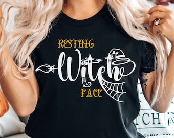 Resting Witch Face Shirt Witch Shirt Funny Halloween Shirt for Women Halloween Party Shirt Cute Halloween Tshirt Womens Halloween T Shirt