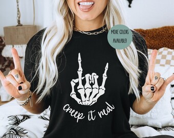 Creep it Real Halloween Shirt for Party Halloween Shirt for Halloween Gift for Women Funny Halloween Tee Cute Halloween Tshirt for Women