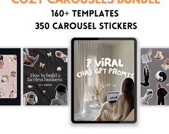 Cozy Carousel Templates for Instagram Aesthetic Social Media Marketing | Content Creator | Instagram | Facebook | Strategy | Marketing| PLR