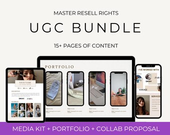 UGC Media Kit Portfolio - Ultimate Creator Toolkit - UGC Portfolio template - UGC Contract Template, Done for You | Creator | Content