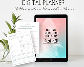 Getting More Done This Year 365 Day Planner, Journal,Digital Download,Planner,Ipad,Tracker,Goodnotes Planner,Daily,Monthly,Download,PDF