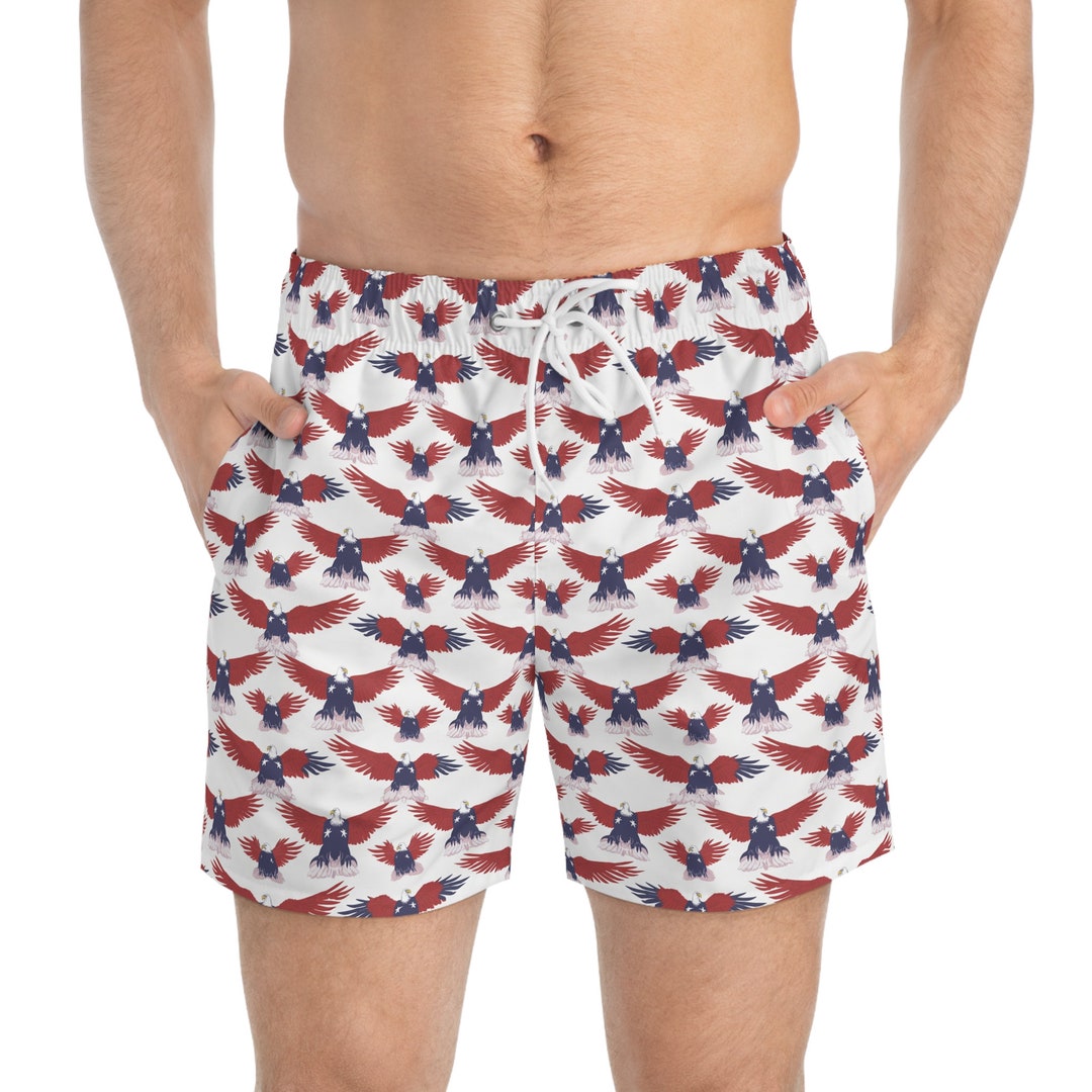 Patriotic Eagle Swim Trunks Etsy