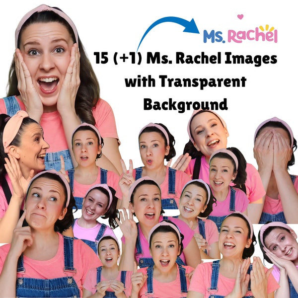 Ms. Rachel Images in PNG & JPG, Miss Rachel Images with transparent background, Songs for Littles, Instant Download, Digital Product