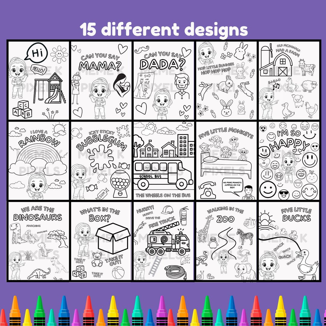 Rachel Lettering Coloring Pages Ms. Rachel Inspired Coloring Pages, Instant Download, Digital Product ...