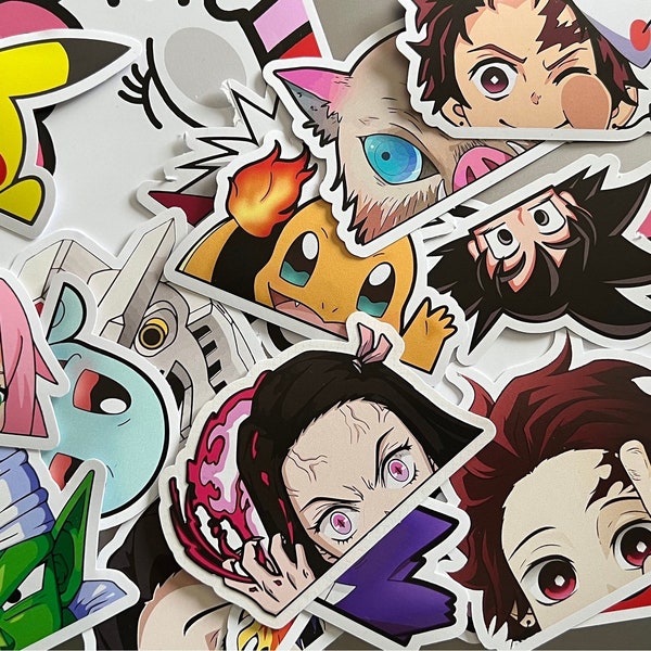 Your Choice Anime Sticker/Custom Anime Peeker Sticker/ Anime Peeker Sticker/ Custom Made Sticker/ Gloss/ Matte/ Holographic/Choose your Own