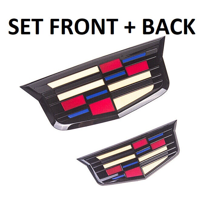 Black Color Cadillac Logo Car Front & Rear Badge Emblem for Etsy