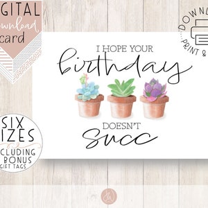 Cartão de aniversário - Espero que seu aniversário não seja um sucesso - Download para impressão