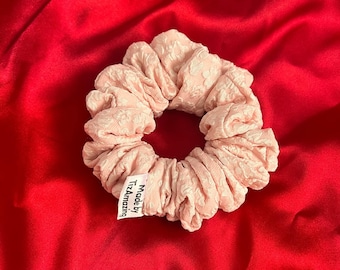 Handmade Elegant Floral Light Pink Scrunchies | Wedding Scrunchie | Bridal Accessories | Hair Accessories