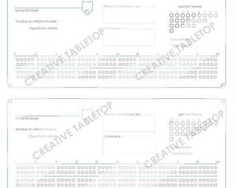 Monster HP & Spell Tracker - Druckbare PDFs für DMs
