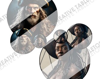 Piraten-Mix | Piraten NPC Token & Steckbrief Poster | VTT Charakter Art