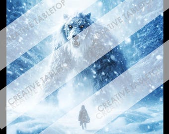 Ice Beast Token & Art - High-Res Wintermonster für DnD, VTT, TTRPG (+ short lore)