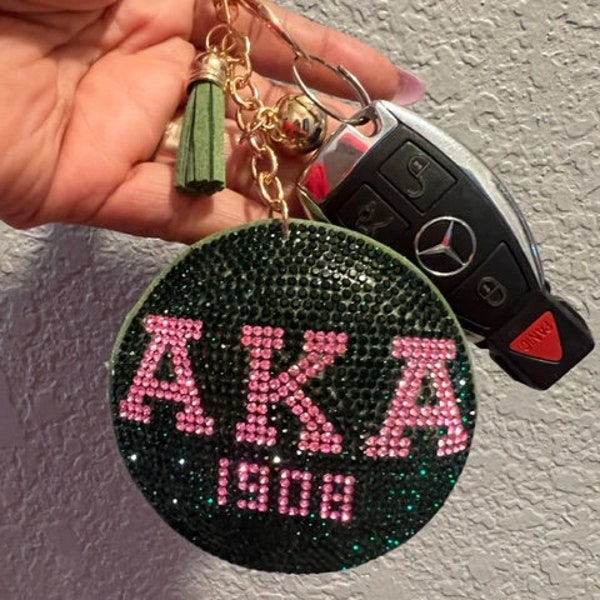 Keychains "AKA 1908" with tassels & sequins