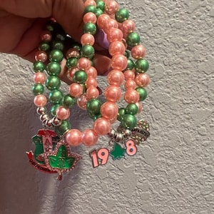 Pink and Green Pearl AKA Bracelet Set