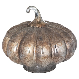 Vintage Metallic Pumpkin Decor |Antique Finish Pumpkin Sculpture | Rustic Fall Halloween Home Decoration | Unique Chic Seasonal Ornament